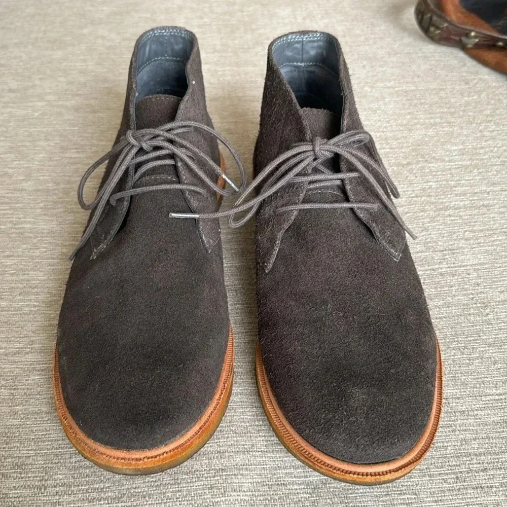 Frank Wright chocolate suede brown chuka boot sz 11 brand new